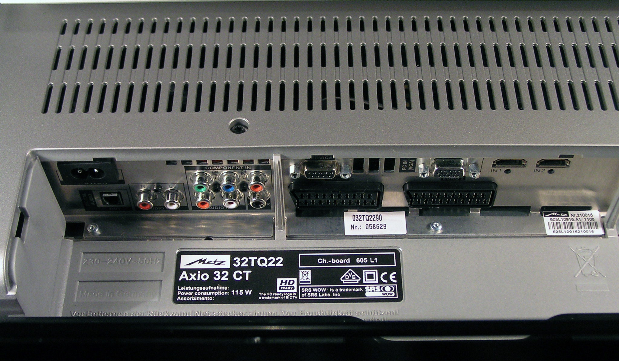 Metz Axio Pro 32 Fhdtv 100 Ct Metz Axio 32 silber 32" 32TQ22 LCD TV Fernseher mit Fuß + FB, BA
